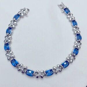 Sterling Silver and simulate sapphire bracelet